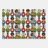 Feuille De Papier Cadeau Les gens portent des pulls de Noël amusants (Devant 2)