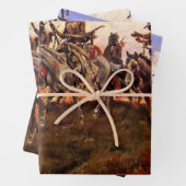 Feuille De Papier Cadeau "Les loups" de Charles M Russell (En situation)