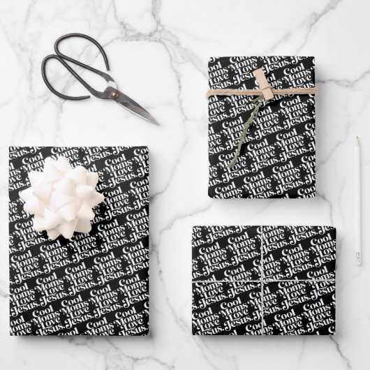 Feuille De Papier Cadeau Les mamans cool aiment Jésus (Recto)