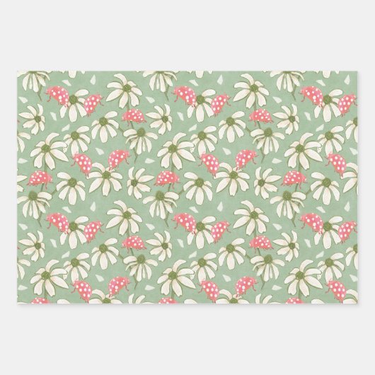 Feuille De Papier Cadeau Les marguerites de Ladybug (Devant 3)