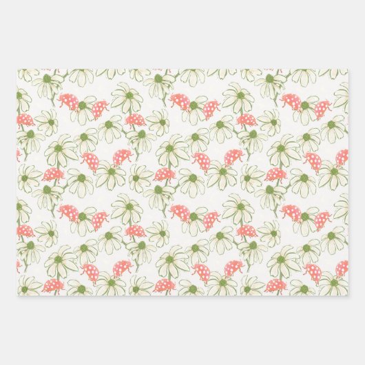Feuille De Papier Cadeau Les marguerites de Ladybug (Devant 2)