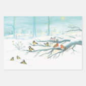 Feuille De Papier Cadeau Les oiseaux forestiers en hiver (Devant)