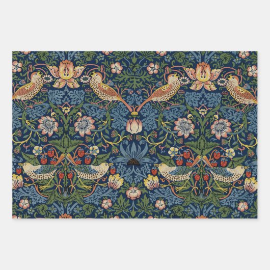 Feuille De Papier Cadeau Les perdrix dans un arbre fleuri (Devant)