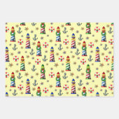 Feuille De Papier Cadeau Les phares de Noël Nautique (Devant 3)