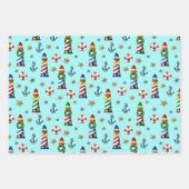 Feuille De Papier Cadeau Les phares de Noël Nautique (Devant)