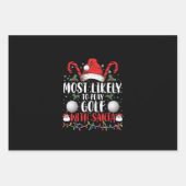 Feuille De Papier Cadeau Les Plus Probables De Jouer Au Golf Avec Père Noël (Devant)