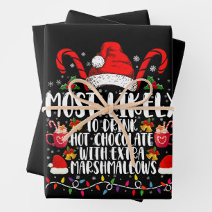 Feuille De Papier Cadeau Les Plus Susceptibles De Boire Des Marshmallows Ch