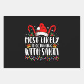 Feuille De Papier Cadeau Les Plus Susceptibles De Chasser Avec Père Noël Hu (Devant)