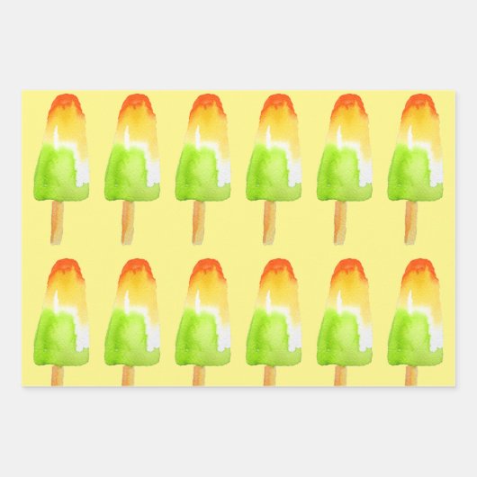 Feuille De Papier Cadeau Les pops glacés popsicles gâteries délicieuses (Devant 3)
