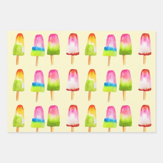 Feuille De Papier Cadeau Les pops glacés popsicles gâteries délicieuses (Devant)