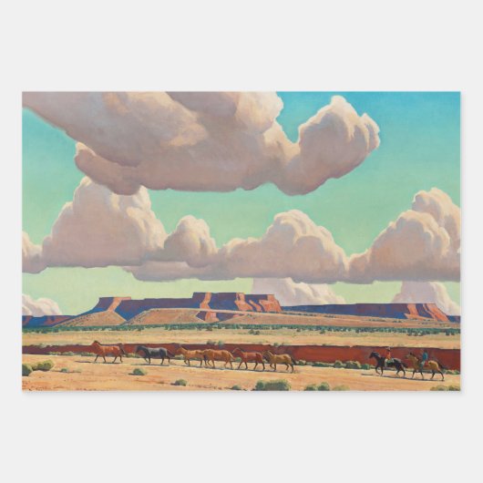 Feuille De Papier Cadeau Les vastes terres de Navajo par Maynard Dixon (Devant 2)