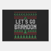 Feuille De Papier Cadeau Let's Go Brandon Funny Ugly Christmas Sweater (Devant)