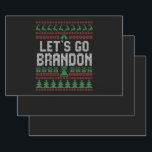 Feuille De Papier Cadeau Let's Go Brandon Funny Ugly Christmas Sweater<br><div class="desc">funny, politics, gift, birthday, brandon, dinner, christmas, family, ugly, sweater</div>