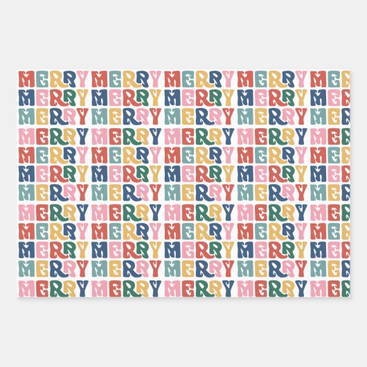 Feuille De Papier Cadeau Lettre bulle rétro Reindee Noël personnalisé (Devant)