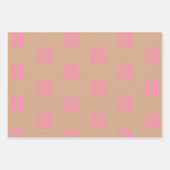 Feuille De Papier Cadeau Lettre initiale monogramme rose (Devant 2)