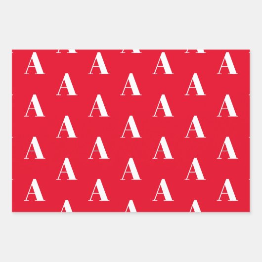 FEUILLE DE PAPIER CADEAU LETTRE INITIALE MONOMOBILE ROUGE PERÇU (Devant)