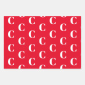 FEUILLE DE PAPIER CADEAU LETTRE INITIALE MONOMOBILE ROUGE PERÇU (Devant 3)