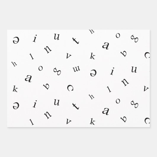 Feuille De Papier Cadeau Lettres (Devant)