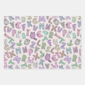 Feuille De Papier Cadeau Lettres de l'alphabet des doodles (Devant 3)