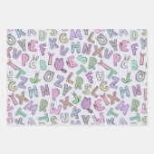 Feuille De Papier Cadeau Lettres de l'alphabet des doodles (Devant 2)