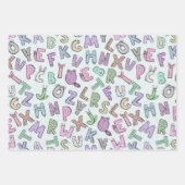 Feuille De Papier Cadeau Lettres de l'alphabet des doodles (Devant)