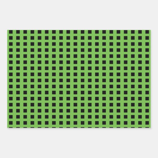 Feuille De Papier Cadeau Léybugs citron vert et points noirs et carré (Devant 3)