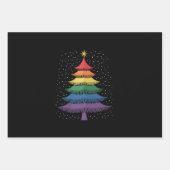 Feuille De Papier Cadeau LGBT-Q Pride Christmas Tree Pajama Rainbow Flag (Devant)