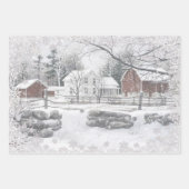 Feuille De Papier Cadeau L'hiver à la ferme (Devant 3)