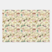 Feuille De Papier Cadeau Libellules Florales (Devant 2)