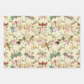 Feuille De Papier Cadeau Libellules Florales (Devant)