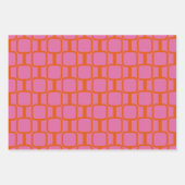 Feuille De Papier Cadeau Liens de la méthode Motifs géométriques rose et or (Devant)