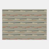 Feuille De Papier Cadeau Ligne circulaire florale orange moderne du milieu  (Devant 3)