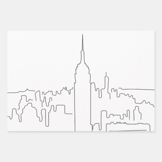 Feuille De Papier Cadeau Ligne minimale de New York (Devant 2)