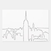 Feuille De Papier Cadeau Ligne minimale de New York (Devant)
