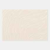 Feuille De Papier Cadeau Lignes Abstraites minimales Beige (Devant)