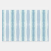 Feuille De Papier Cadeau Lignes d'aquarelle bleu rose pastel (Devant 2)