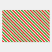 Feuille De Papier Cadeau Lignes de Noël de couleur verte, blanche, rouge (Devant 2)