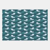 Feuille De Papier Cadeau Lignes Du Motif Octopus (Devant 3)