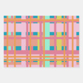 Feuille De Papier Cadeau Lignes géométriques jouées mignonnes en bleu (Devant)