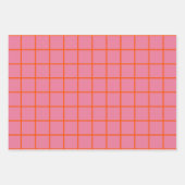 Feuille De Papier Cadeau Lignes minimales tendance rose chaud (Devant)