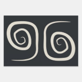 Feuille De Papier Cadeau Lignes modernes Abstraites noir et blanc (Devant)