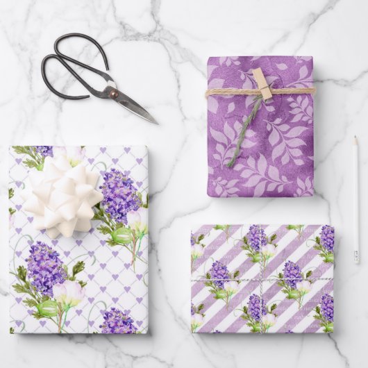 Feuille De Papier Cadeau Lilacs De Fleur Pour Le Printemps (Recto)