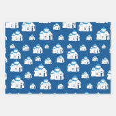 Feuille De Papier Cadeau L'île grecque Santorin Blue Dome (Devant 3)