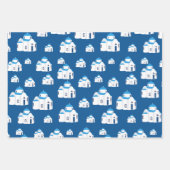 Feuille De Papier Cadeau L'île grecque Santorin Blue Dome (Devant 2)