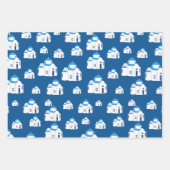 Feuille De Papier Cadeau L'île grecque Santorin Blue Dome (Devant)