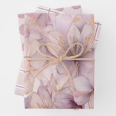 Feuille De Papier Cadeau Lilias Abstraits Modernes Violet Clair (En situation)