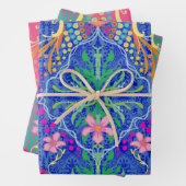 Feuille De Papier Cadeau Lillith's Garden in Spring - Cobalt (En situation)