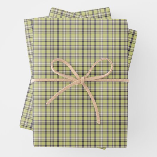 Feuille De Papier Cadeau Lime Green Plaid Classic Pattern Retro (En situation)