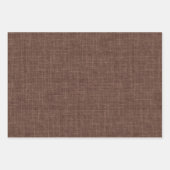 Feuille De Papier Cadeau Lin brun foncé (Devant 2)