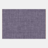 Feuille De Papier Cadeau Lin brut violet terne (Devant 3)